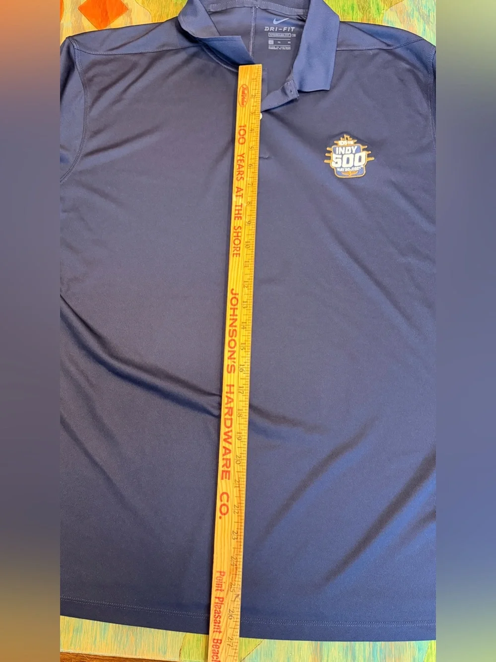 Nike Dri Fit Golf Indianapolis Motor Speedway Polo Shirt Indy 500 Blue Size XL P
